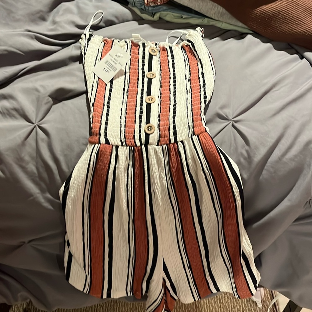 Striped Sleeveless Romper